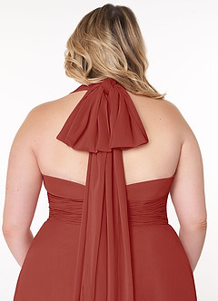 Azazie Fifi Bridesmaid Dresses Terracotta A-Line Strapless Chiffon Convertible Dress image14