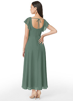 Azazie Bondi Bridesmaid Dresses Eucalyptus A-Line Ruched Chiffon Dress image5