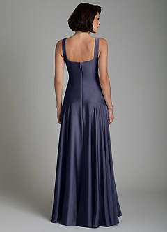Azazie Reina Bridesmaid Dresses Stormy A-Line Pleated Stretch Satin Dress image2