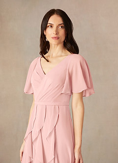 Azazie Watson Abiti per la Madre della Sposa Abito A-Line in Chiffon con Scollo a V Rosetta image3