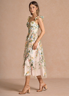 Denisse Blush Pink Multi Midi Dress image5