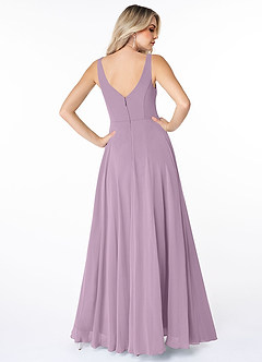 Azazie Calvi Bridesmaid Dresses Wisteria A-Line Ruched Chiffon Dress image2
