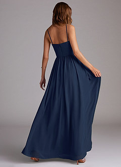 Azazie Calianna Bridesmaid Dresses Dark Navy A-Line Off the Shoulder Chiffon Convertible Dress image6