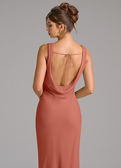 Azazie Rylina Bridesmaid Dresses Clay Mermaid Pleated Chiffon Dress image2