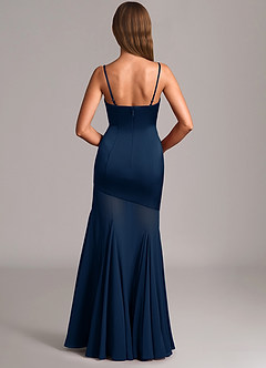 Azazie Uma Bridesmaid Dresses Dark Navy Mermaid Strapless Chiffon Convertible Dress image5