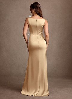 Azazie Lilian vestidos de madre de la novia Vestido Champán de Satén Elástico de Corte Sirena con Con pedrería image3