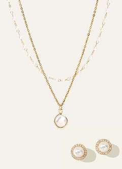 Round Pearl Exquisite Jewelry Set