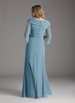 Azazie Jaycee Mother of the Bride Dresses Moody Blue A-Line Chiffon Dress image6