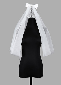 front Bow Split Elbow Length Veil