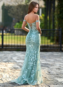 Saoirse Szmaragd Suknia balowa syrenka z cekinami image2