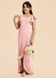 Azazie Demi Junior Klänning av Sjöjungfru i Stretch Satin Rosett image4
