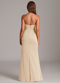 Azazie Katelyn Bridesmaid Dresses Champagne Sheath Strapless Mesh Convertible Dress image7