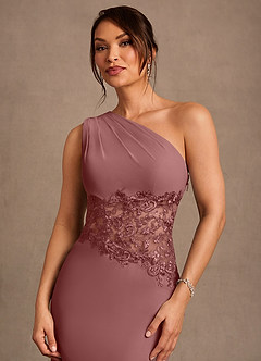 Azazie Kathie Mother of the Bride Dresses Desert Rose Mermaid Lace Chiffon Dress image5