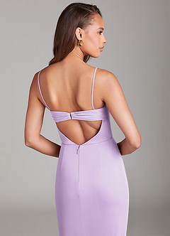 Azazie Leonis Bridesmaid Dresses Lilac Sheath Strapless Mesh Convertible Dress image3