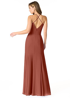 Azazie Carolina Bridesmaid Dresses Auburn Mermaid Ruched Chiffon Dress image2