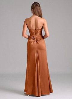 Azazie Lucille Bridesmaid Dresses Copper Mermaid Strapless Stretch Satin Convertible Dress image2