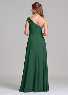 Azazie Melanie Jurken voor bruidsmeisjes Jurk van Chiffon met A-Lijn Off the Shoulder Donkergroen image6
