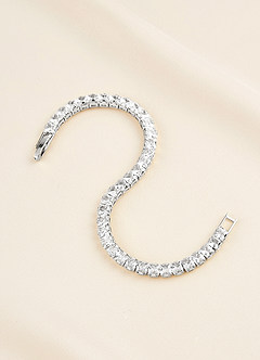 front Pulsera de tenis gruesa de cristal
