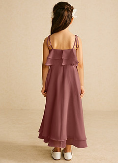 Azazie Temi Flower Girl Dresses Amethyst A-Line Spaghetti Strap Chiffon Dress image5