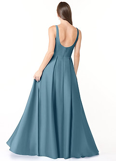 Azazie Neve Bridesmaid Dresses Bermuda Ball-Gown with Pockets Stretch Satin Dress image2