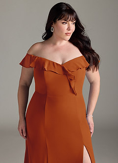 Azazie Sophie Bridesmaid Dresses Paprika A-Line Off the Shoulder Chiffon Convertible Dress image11