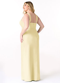 Azazie Denice Abiti da Damigella Abito Tubino in Chiffon a Pieghe Sorbetto Al Limone image12