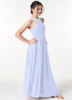 Azazie Kaleigh A-Line Pleated Chiffon Floor-Length Junior Bridesmaid Dress image3