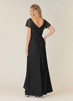 Azazie Knox vestidos de madre de la novia Vestido de Negro de Gasa de Corte En A con Cuello en V image4