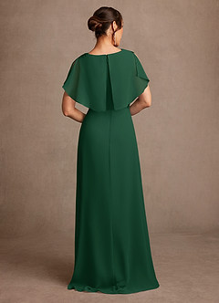 Azazie Frieda Mother of the Bride Dresses Dark Green A-Line Applique Chiffon Dress image3