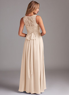 Azazie Kingsley Brautjungfernkleider A-Linie Spitze Chiffon Kleid Alabaster Weiß image2