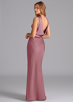 Azazie Lusinda Bridesmaid Dresses Vintage Mauve Mermaid Strapless Stretch Satin Dress image2