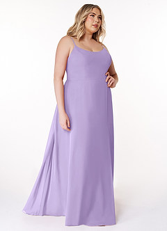 Azazie Moira Bridesmaid Dresses Lilac A-Line Scoop Chiffon Dress image11