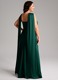 Azazie Kinsley Bridesmaid Dresses Emerald Mermaid Side Slit Stretch Satin Dress image9