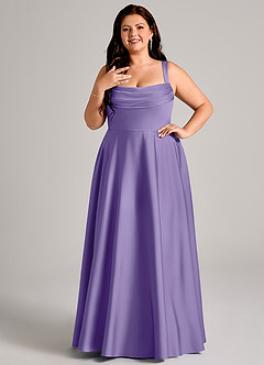 Azazie Shaude Bridesmaid Dresses Tahiti A-Line Pleated Stretch Satin Dress image8