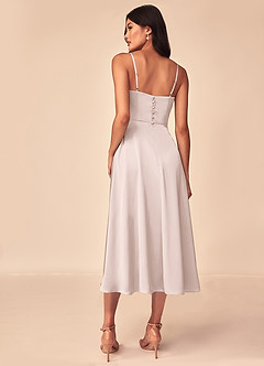Azazie Dottie Bridesmaid Dresses Blushing Pink A-Line Stretch Satin Dress image2