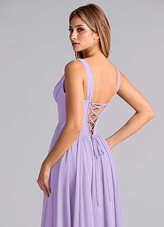 Azazie Delmie Final Sale Lilac A-Line Corset Chiffon Dress image2