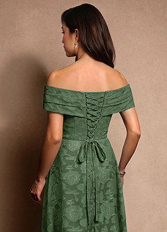 Azazie New Britain Mère de la mariée Robes Robe Trapèze en Blumen-Burnout Plissée Eucalyptus image7