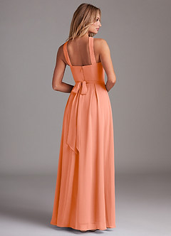 Azazie Dixie Bridesmaid Dresses Sunset A-Line Halter Pleated Chiffon Dress image2