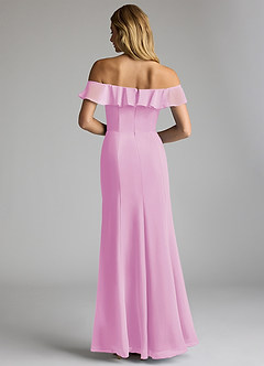 Azazie Sophie Bridesmaid Dresses Candy Pink A-Line Off the Shoulder Chiffon Convertible Dress image3