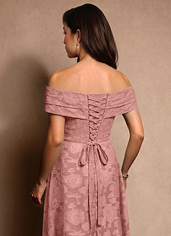 Azazie New Britain Mère de la mariée Robes Robe Trapèze en Blumen-Burnout Plissée Rosette image7