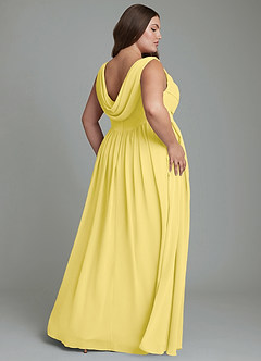 Azazie Novi Bridesmaid Dresses Canary A-Line Pleated Chiffon Dress image8