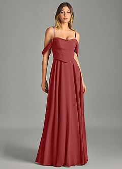 Azazie Chelsey Vestidos de damas de honor Vestido de Óxido de Gasa de Corte en A Convertible con Vestidos sin tirantes image3