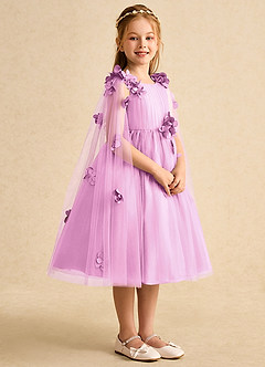 Azazie Staria vestidos de niña de las flores Vestido de Rosa Caramelo de Tul de Princesa con Volante image8