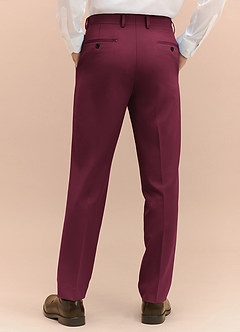 front James Burgundy Structured Stretch Dress Pants