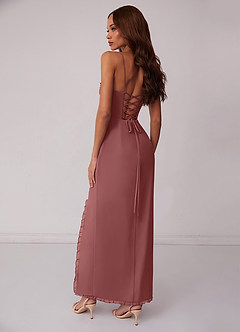 Barbie ♥ Azazie Bridesmaid Dresses Amethyst Sheath Corset Chiffon Dress image3