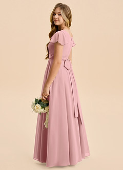 Azazie Cady Junior Dusty Rose A-Line Pleated Chiffon Dress image6