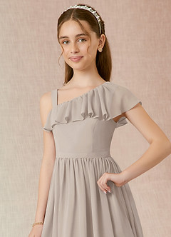 Azazie Mango Junior Frost A-Line Ruched Chiffon Dress image4