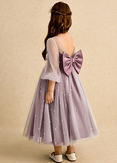 Azazie Trudy Flower Girl Dresses Vintage Mauve Ball-Gown Sweetheart Neckline Tulle Dress image7