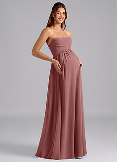 Azazie Saige Maternity Bridesmaid Dresses A-Line Pleated Chiffon Floor-Length Dress image8