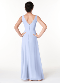 Azazie Kori Junior Ice A-Line Ruched Chiffon Dress image2